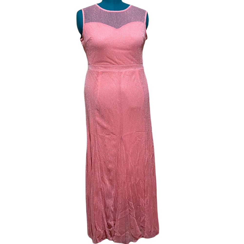 Candalite Blush Glittery Pink Long Gown with Thick Shoulder Straps Size Large